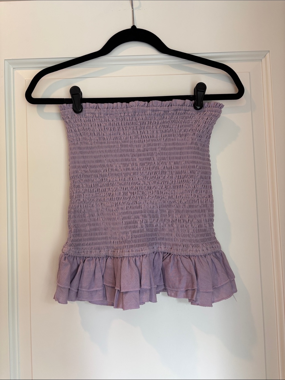Super Cute Smocked Lavender Ruffled Mini Skirt (part of set potentially), Size M